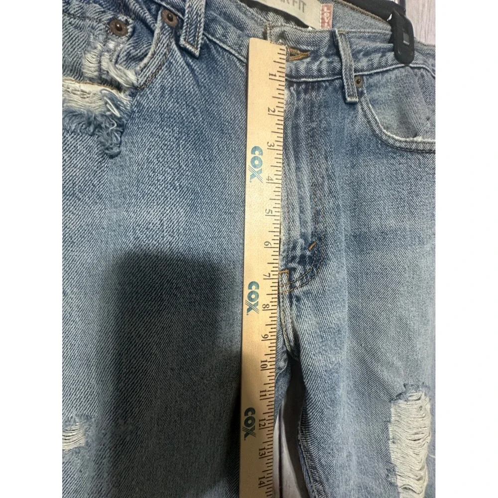 Levis 505 Regular Fit Distressed Jeans Mens 32x32 Light Wash Blue Grunge VTG Y2K